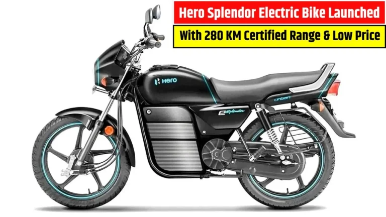 Hero Splendor Electric Bike Launched with Shocking 280 KM Range – Petrol Bikes Finished